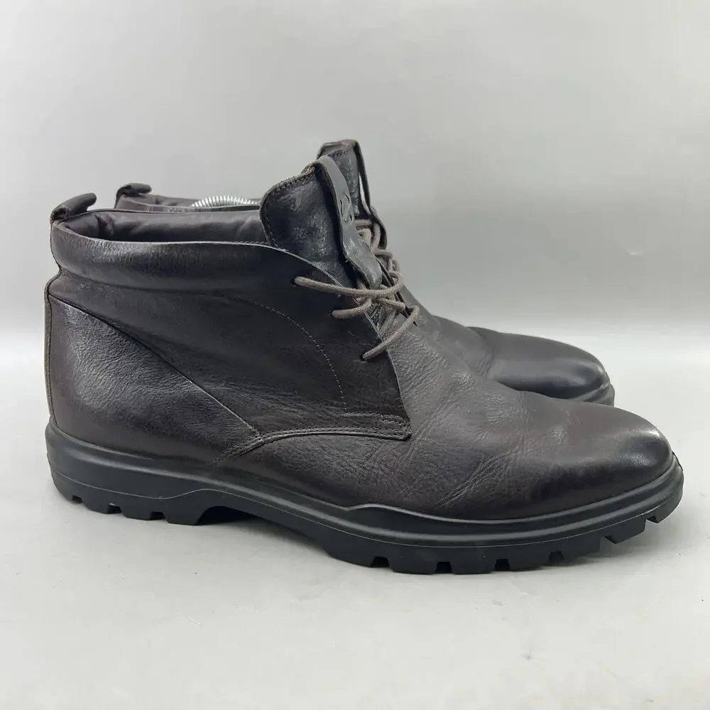 Ecco CityTray Avant Chukka Boots Men Size 12 12.5 US Brown Leather Comfort Shoes